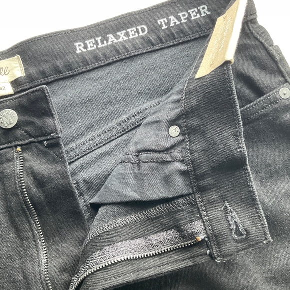 Madewell Black Relaxed Taper Jeans NWT Size 36 - Picture 6 of 8
